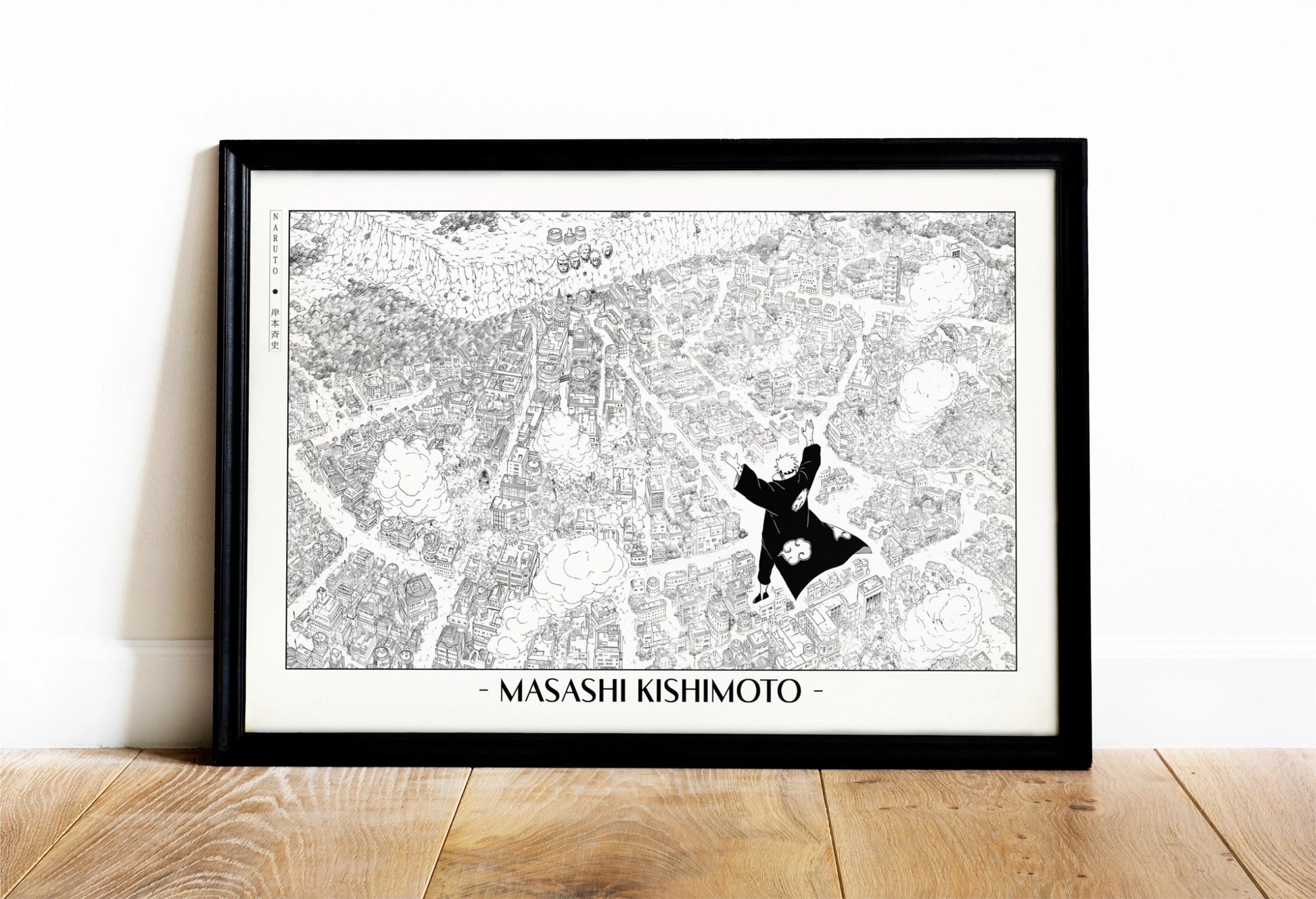 Experience the vibrant world of ninjas with this stunning manga wall art, showcasing the artistry of Masashi Kishimoto. Purchase online with Eastern Archivals.