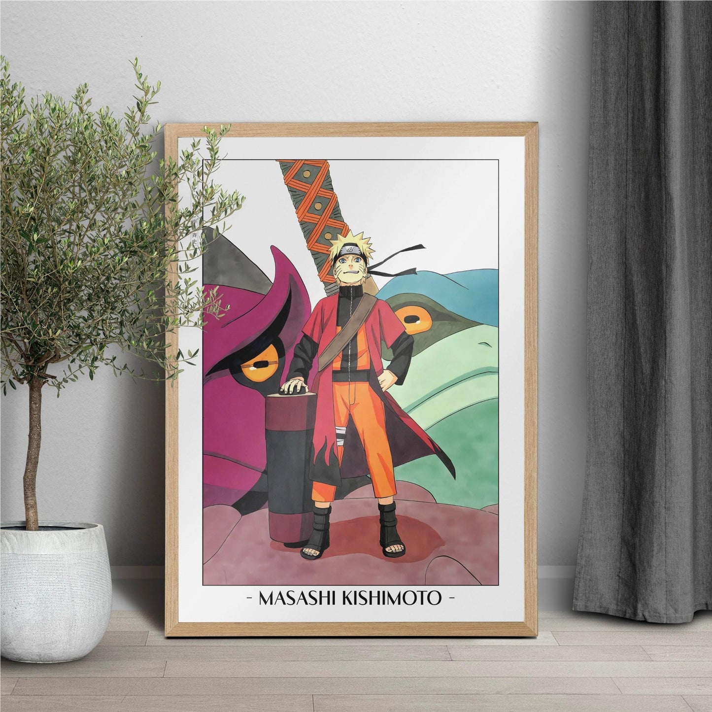 Experience the vibrant world of ninjas with this stunning manga wall art, showcasing the artistry of Masashi Kishimoto. Purchase online with Eastern Archivals.