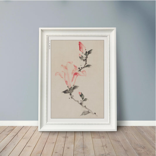 Enhance your space with Flower Ukiyo-e Wall Art by Katsushika Hokusai, celebrating the elegance of nature and the timeless beauty of Japanese art.