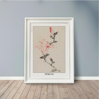 Enhance your space with Flower Ukiyo-e Wall Art by Katsushika Hokusai, celebrating the elegance of nature and the timeless beauty of Japanese art.