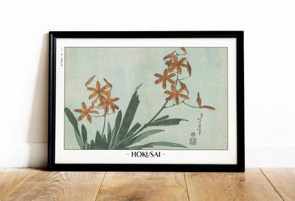 Enhance your space with Flower Ukiyo-e Wall Art by Katsushika Hokusai, celebrating the elegance of nature and the timeless beauty of Japanese art.