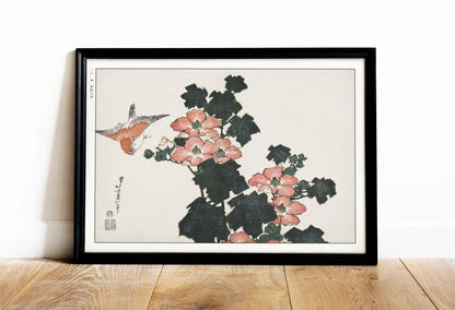 Enhance your space with Flower Ukiyo-e Wall Art by Katsushika Hokusai, celebrating the elegance of nature and the timeless beauty of Japanese art.