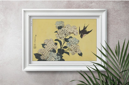 Enhance your space with Flower Ukiyo-e Wall Art by Katsushika Hokusai, celebrating the elegance of nature and the timeless beauty of Japanese art.