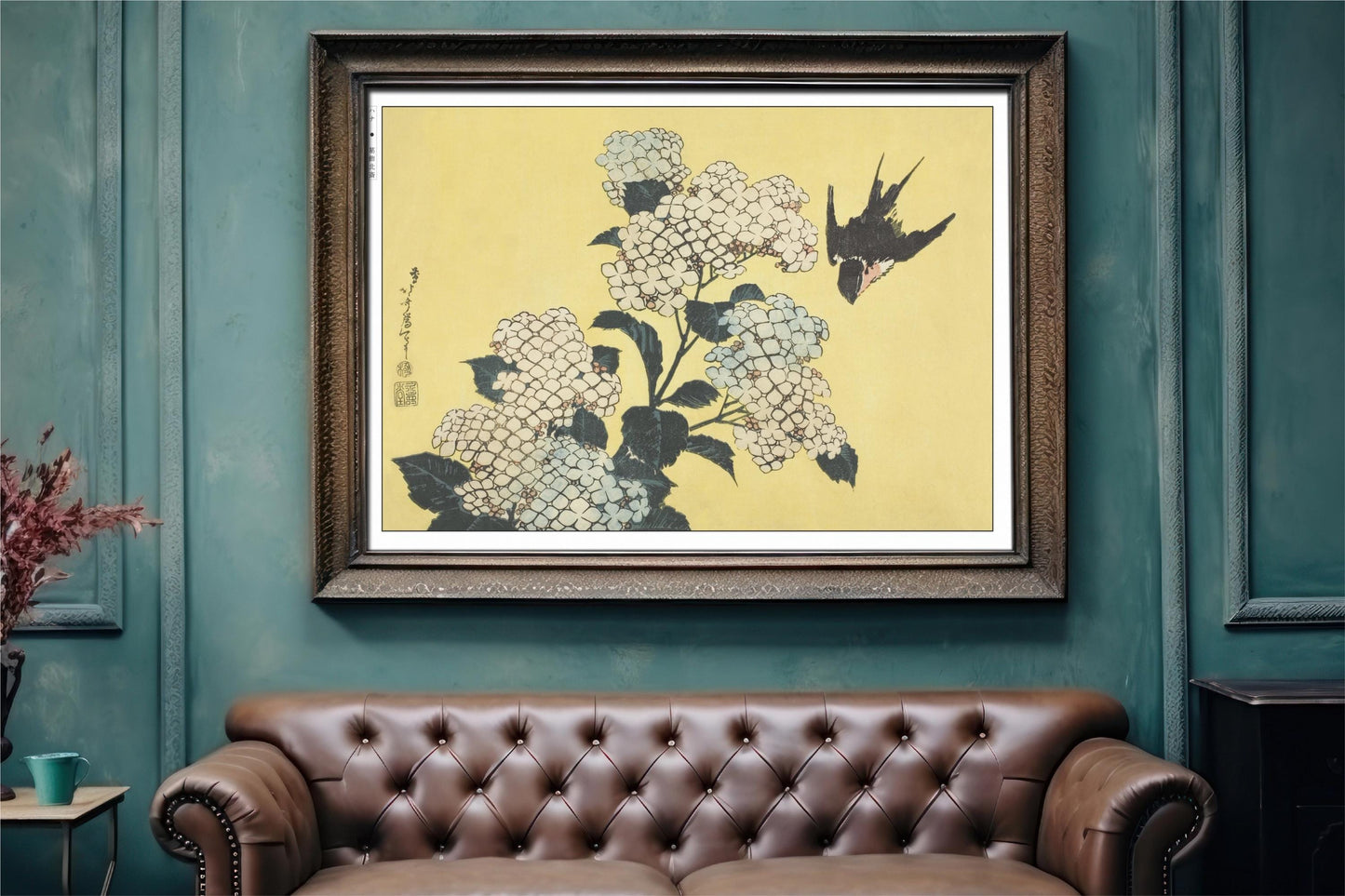 Enhance your space with Flower Ukiyo-e Wall Art by Katsushika Hokusai, celebrating the elegance of nature and the timeless beauty of Japanese art.