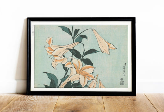 Enhance your space with Flower Ukiyo-e Wall Art by Katsushika Hokusai, celebrating the elegance of nature and the timeless beauty of Japanese art.