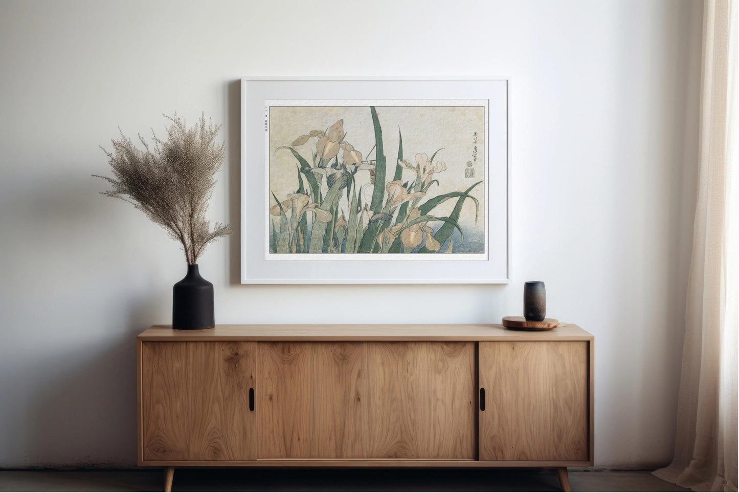 Enhance your space with Flower Ukiyo-e Wall Art by Katsushika Hokusai, celebrating the elegance of nature and the timeless beauty of Japanese art.