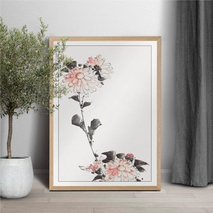 Enhance your space with Flower Ukiyo-e Wall Art by Katsushika Hokusai, celebrating the elegance of nature and the timeless beauty of Japanese art.