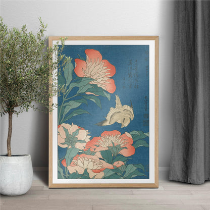 Enhance your space with Flower Ukiyo-e Wall Art by Katsushika Hokusai, celebrating the elegance of nature and the timeless beauty of Japanese art.