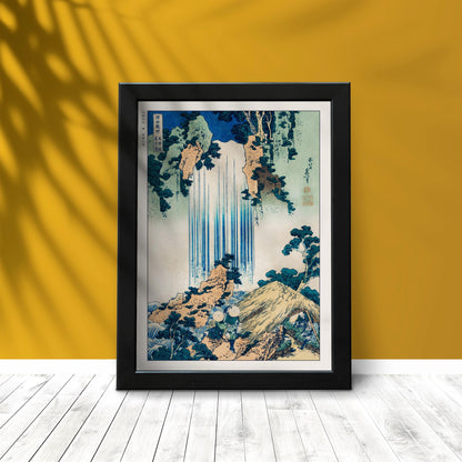 Explore HokusaiÕs Waterfall Ukiyo-e wall art. Stunning Japanese woodblock prints that add a touch of natureÕs elegance and timeless craftsmanship to your space.