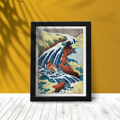 Explore HokusaiÕs Waterfall Ukiyo-e wall art. Stunning Japanese woodblock prints that add a touch of natureÕs elegance and timeless craftsmanship to your space.