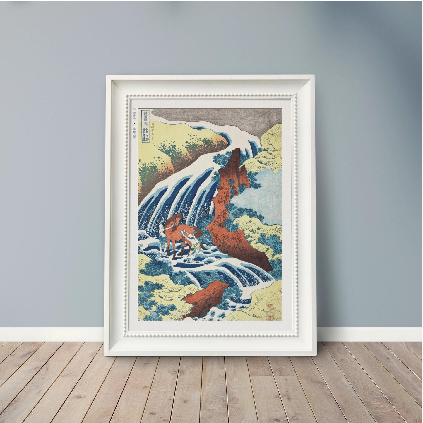 Explore HokusaiÕs Waterfall Ukiyo-e wall art. Stunning Japanese woodblock prints that add a touch of natureÕs elegance and timeless craftsmanship to your space.