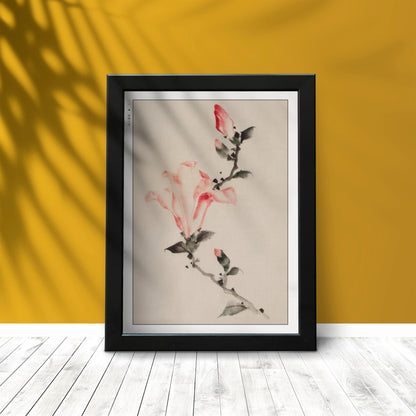 Enhance your space with Flower Ukiyo-e Wall Art by Katsushika Hokusai, celebrating the elegance of nature and the timeless beauty of Japanese art.