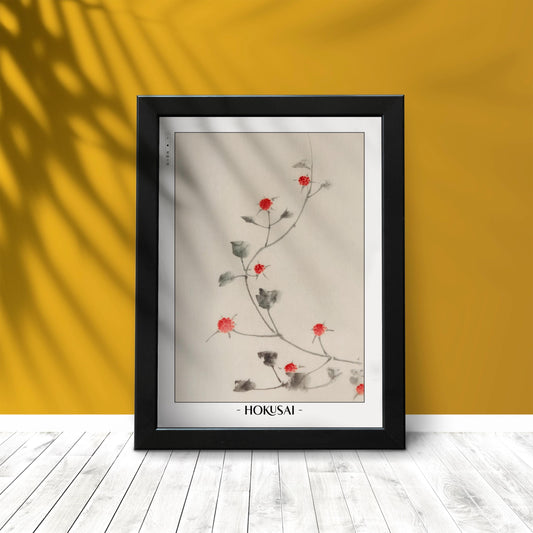 Enhance your space with Flower Ukiyo-e Wall Art by Katsushika Hokusai, celebrating the elegance of nature and the timeless beauty of Japanese art.