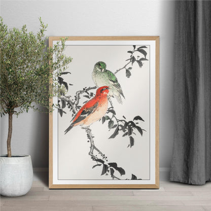 Enhance your decor with the Numata Kashu art print, showcasing the delicate elegance of Japanese birds and nature through timeless Ukiyo-e craftsmanship.