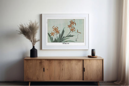 Enhance your space with Flower Ukiyo-e Wall Art by Katsushika Hokusai, celebrating the elegance of nature and the timeless beauty of Japanese art.