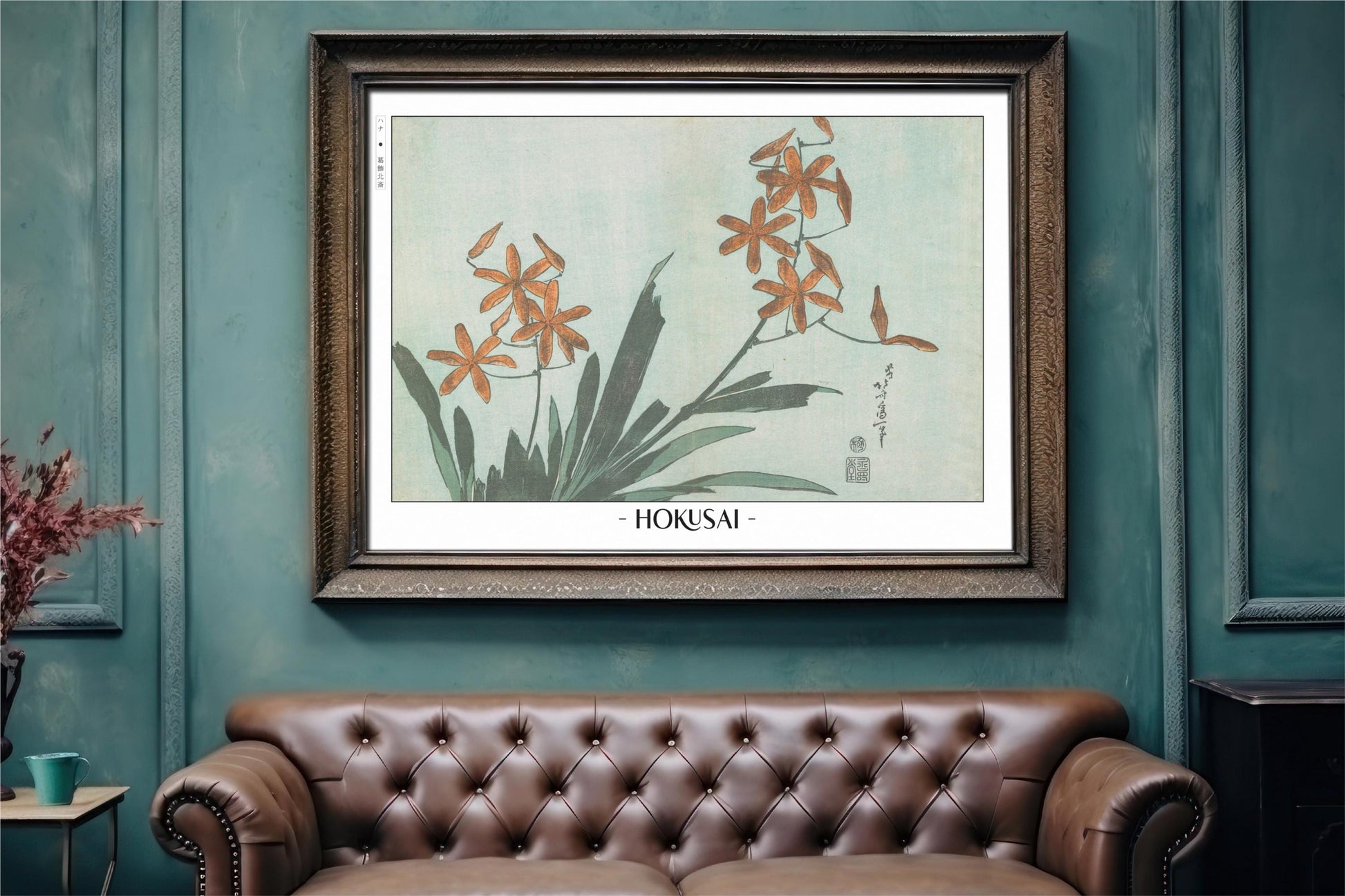 Enhance your space with Flower Ukiyo-e Wall Art by Katsushika Hokusai, celebrating the elegance of nature and the timeless beauty of Japanese art.