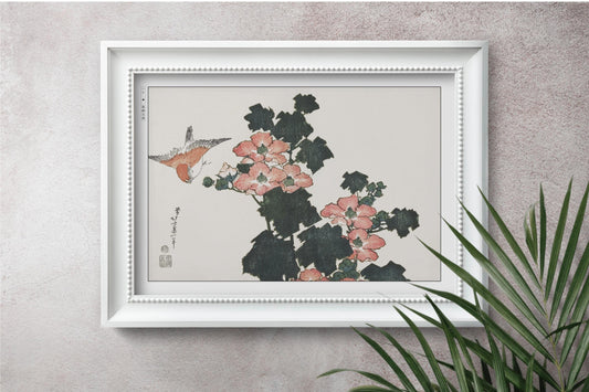 Enhance your space with Flower Ukiyo-e Wall Art by Katsushika Hokusai, celebrating the elegance of nature and the timeless beauty of Japanese art.