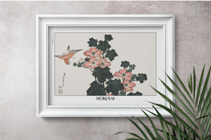 Enhance your space with Flower Ukiyo-e Wall Art by Katsushika Hokusai, celebrating the elegance of nature and the timeless beauty of Japanese art.