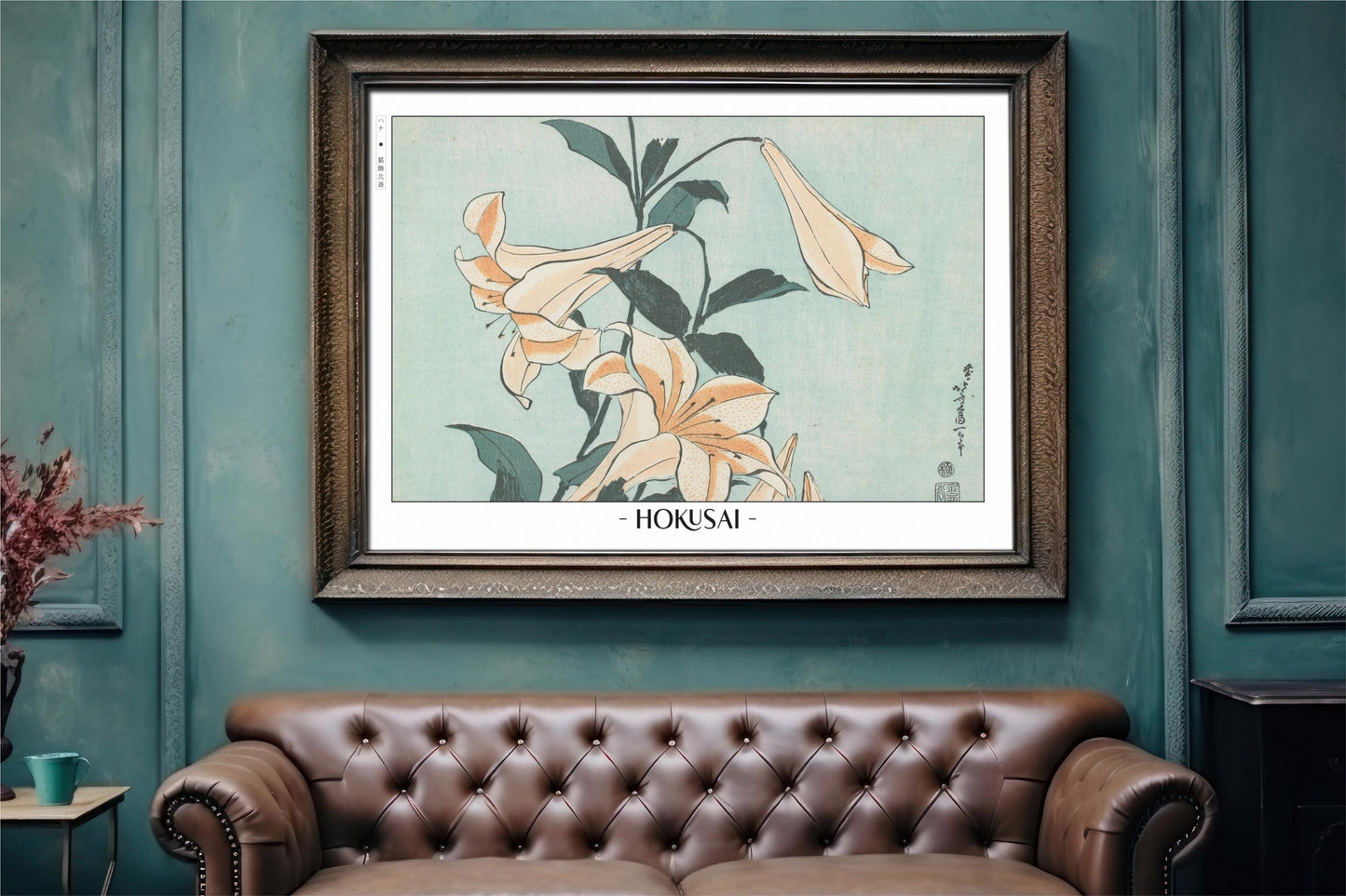 Enhance your space with Flower Ukiyo-e Wall Art by Katsushika Hokusai, celebrating the elegance of nature and the timeless beauty of Japanese art.