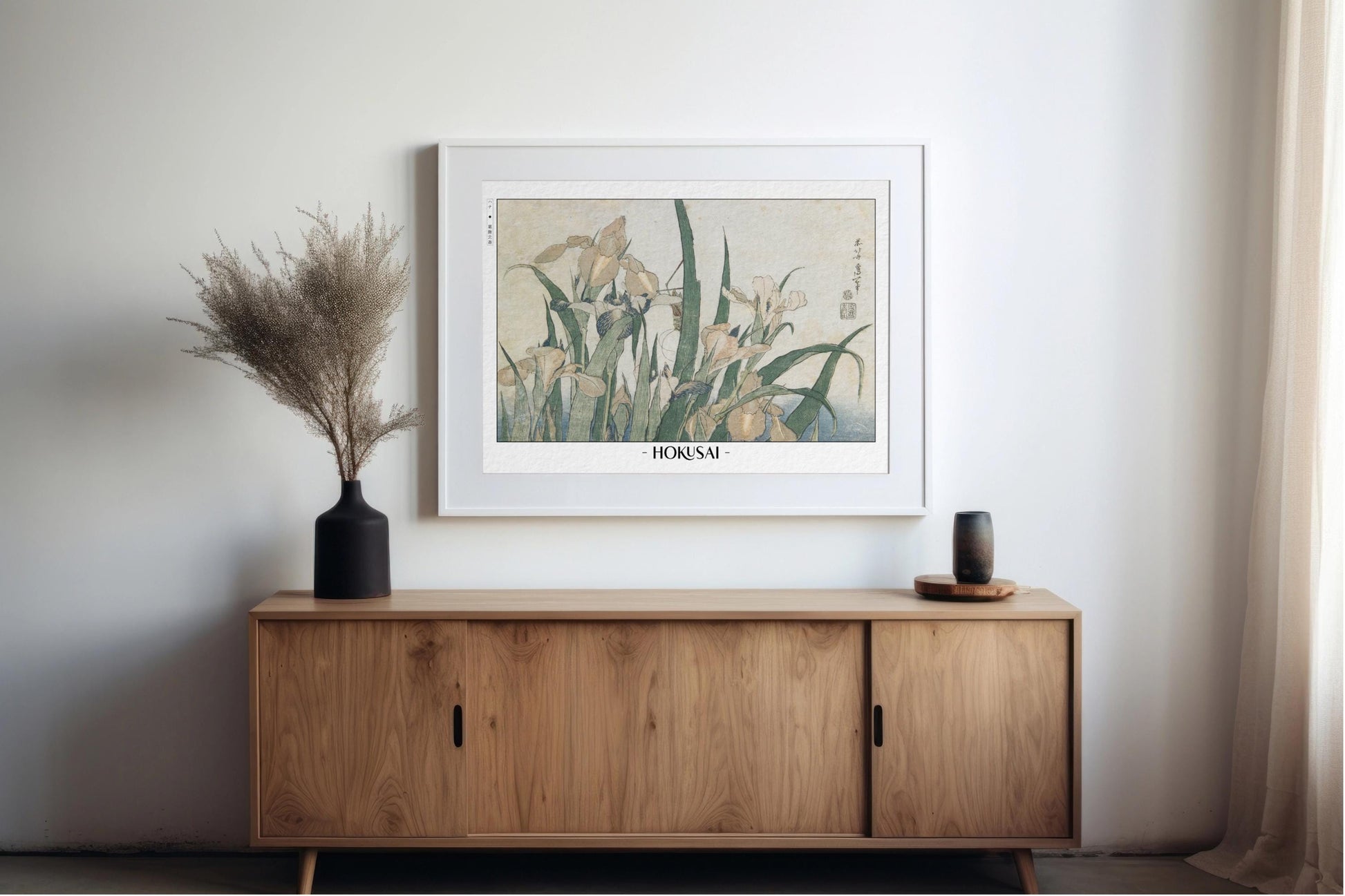 Enhance your space with Flower Ukiyo-e Wall Art by Katsushika Hokusai, celebrating the elegance of nature and the timeless beauty of Japanese art.