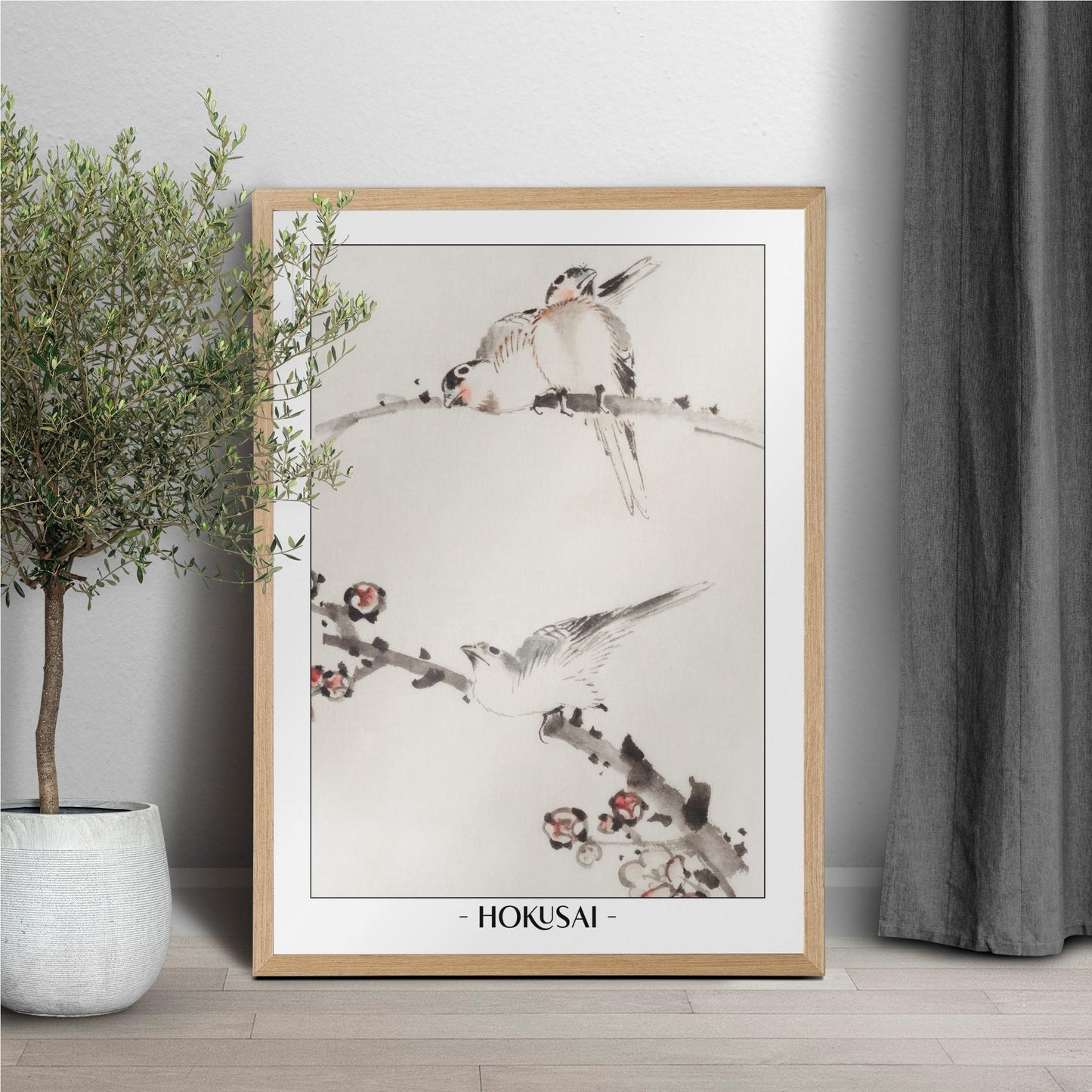 Immerse your space in the beauty of Katsushika Hokusai's iconic Ukiyo-e prints. His stunning depictions of birds bring timeless Japanese artistry into any room.