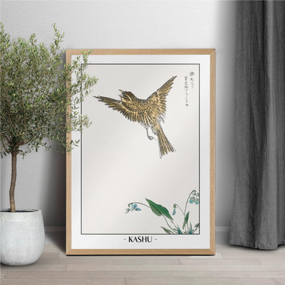 Enhance your decor with the Numata Kashu art print, showcasing the delicate elegance of Japanese birds and nature through timeless Ukiyo-e craftsmanship.