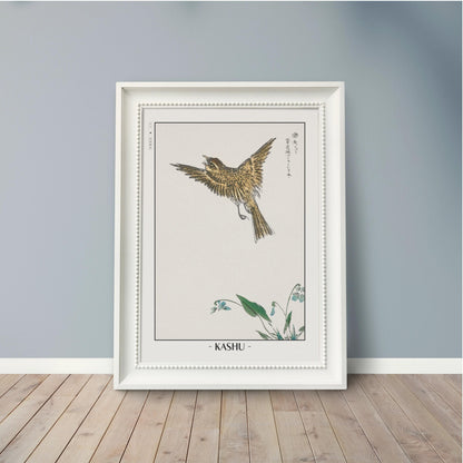 Enhance your decor with the Numata Kashu art print, showcasing the delicate elegance of Japanese birds and nature through timeless Ukiyo-e craftsmanship.