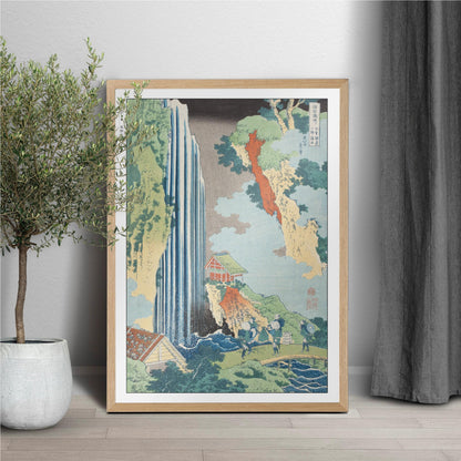 Explore HokusaiÕs Waterfall Ukiyo-e wall art. Stunning Japanese woodblock prints that add a touch of natureÕs elegance and timeless craftsmanship to your space.