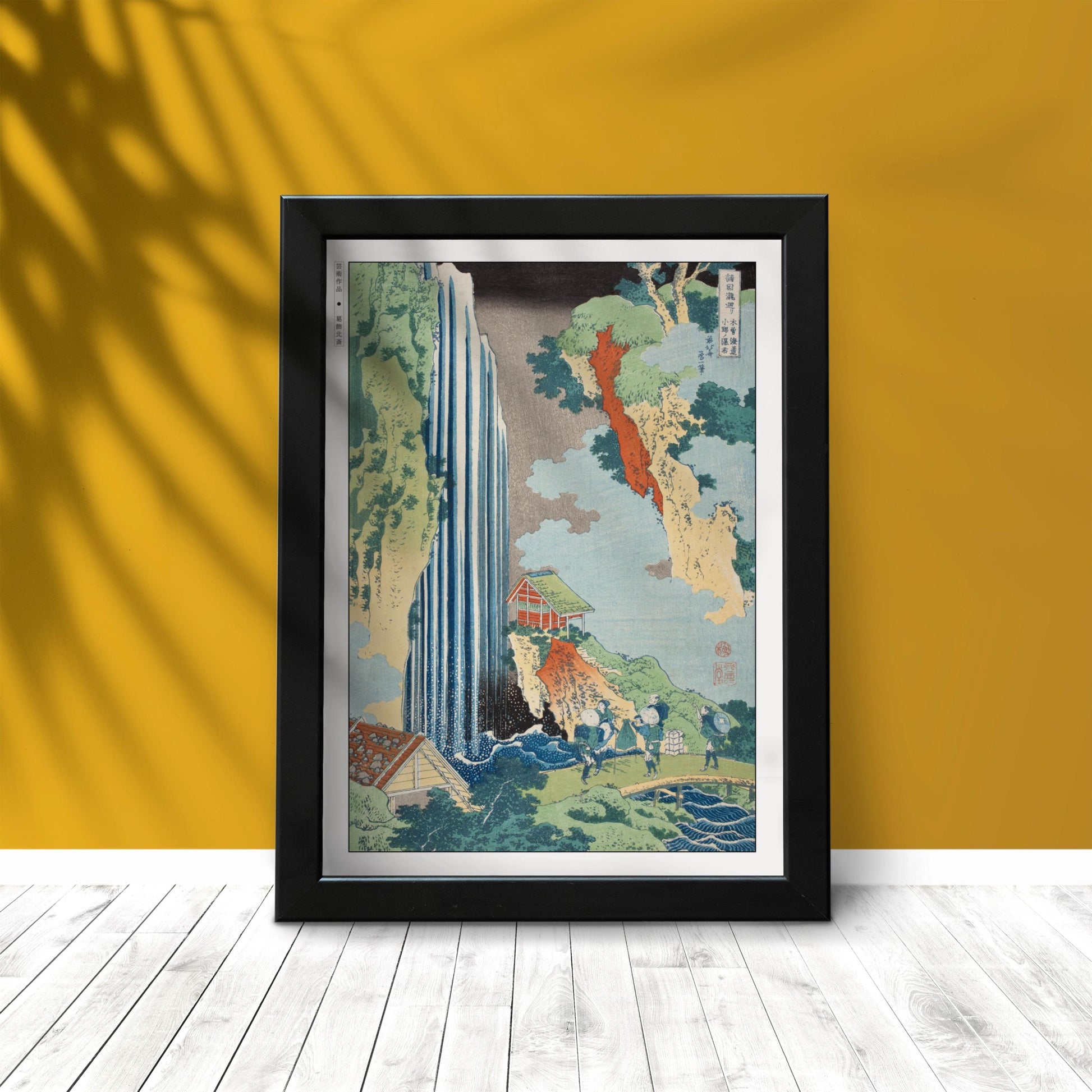 Explore HokusaiÕs Waterfall Ukiyo-e wall art. Stunning Japanese woodblock prints that add a touch of natureÕs elegance and timeless craftsmanship to your space.