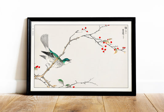 Enhance your decor with the Numata Kashu art print, showcasing the delicate elegance of Japanese birds and nature through timeless Ukiyo-e craftsmanship.