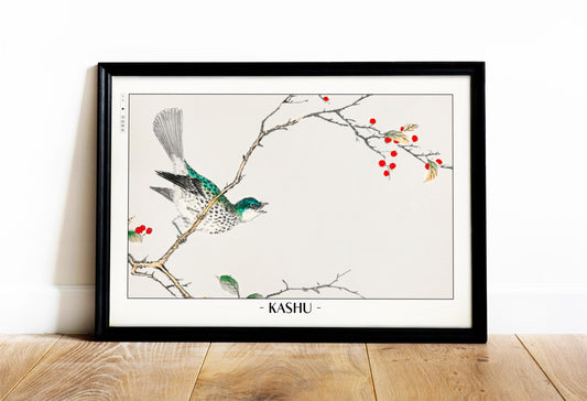 Enhance your decor with the Numata Kashu art print, showcasing the delicate elegance of Japanese birds and nature through timeless Ukiyo-e craftsmanship.