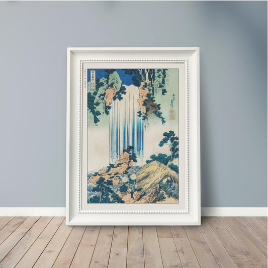 Explore HokusaiÕs Waterfall Ukiyo-e wall art. Stunning Japanese woodblock prints that add a touch of natureÕs elegance and timeless craftsmanship to your space.