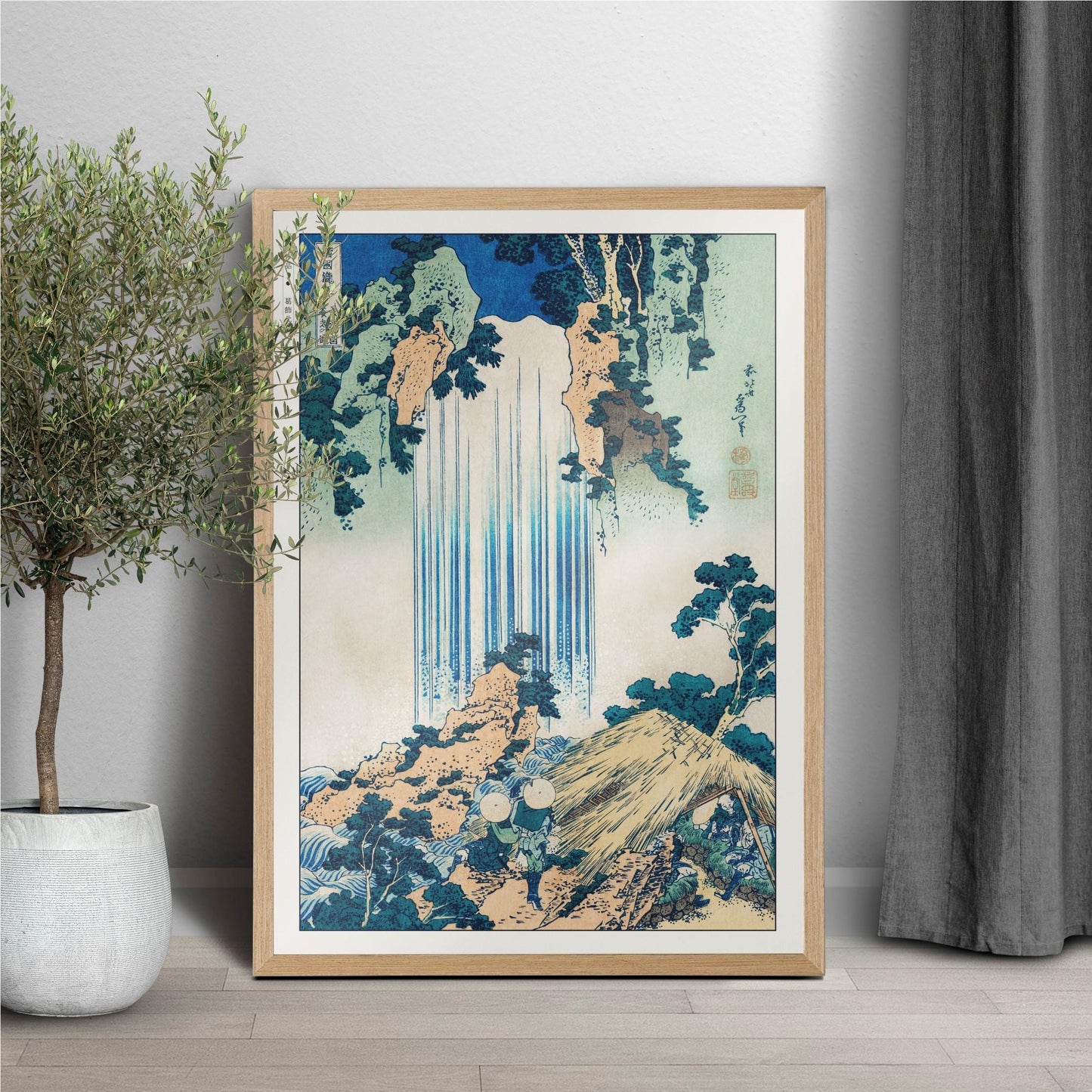 Explore HokusaiÕs Waterfall Ukiyo-e wall art. Stunning Japanese woodblock prints that add a touch of natureÕs elegance and timeless craftsmanship to your space.