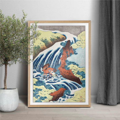 Explore HokusaiÕs Waterfall Ukiyo-e wall art. Stunning Japanese woodblock prints that add a touch of natureÕs elegance and timeless craftsmanship to your space.