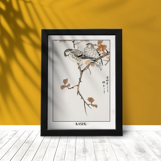 Enhance your decor with the Numata Kashu art print, showcasing the delicate elegance of Japanese birds and nature through timeless Ukiyo-e craftsmanship.