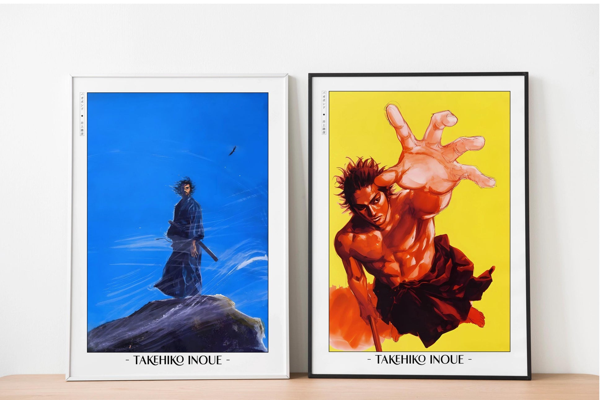 Add style to your space with the Set of 2 Vagabond Manga Wall Art. Featuring iconic characters like Miyamoto Musashi and Sasaki Kojiro, perfect for any room.