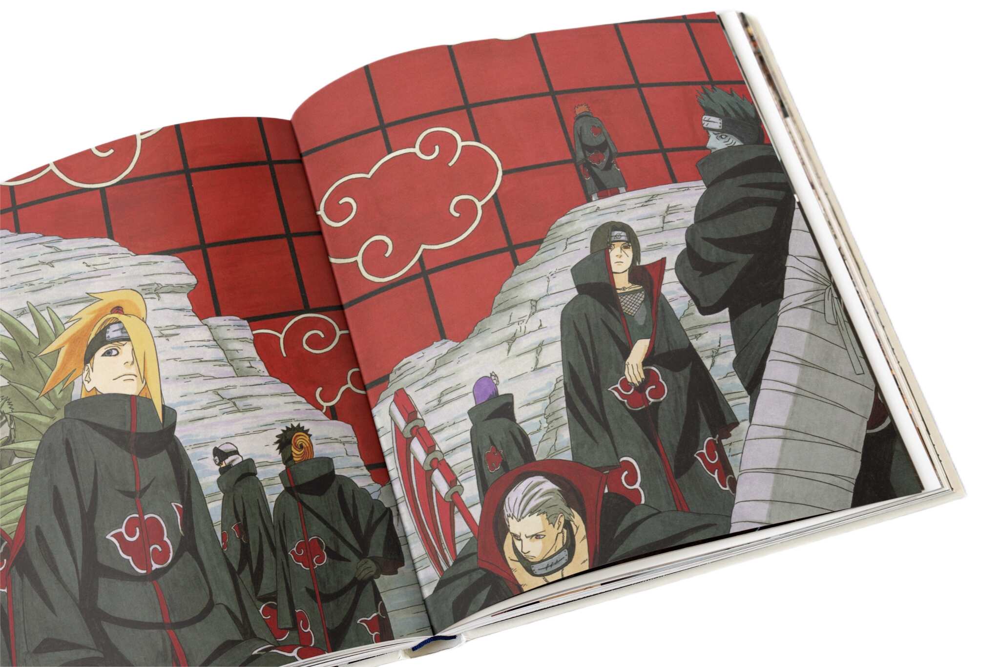 Masashi Kishimoto anime poster featuring Akatsuki members in dramatic red and black composition with strong silhouettes