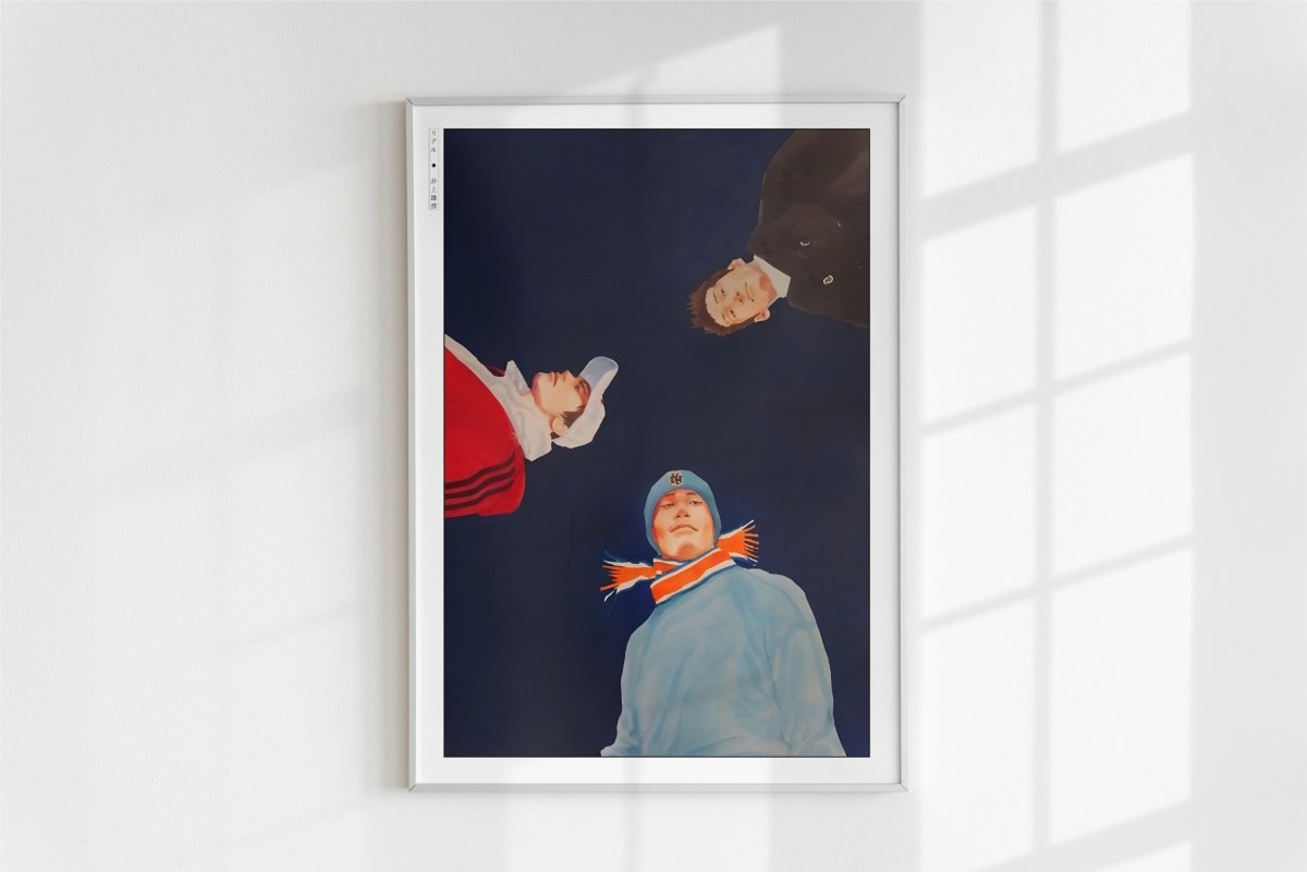 Real - Navy Blue - Art Only - White Frame