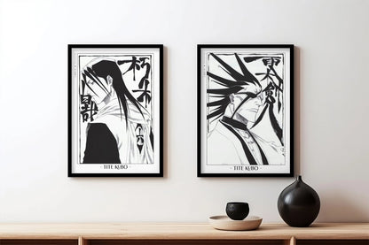 Kubo - Byakuya & Kenpachi (Set of 2) - Artist Name - Black Frame
