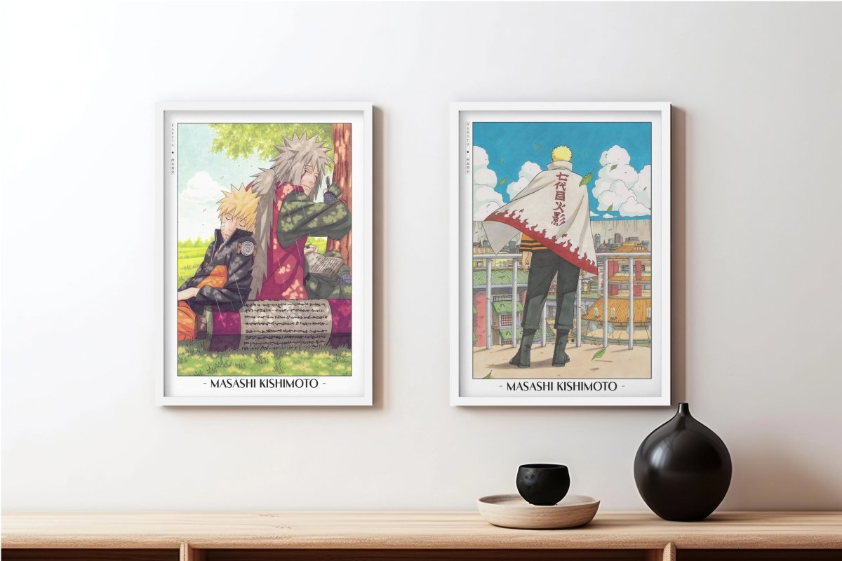 Kishimoto - Journey to Hokage (Set of 2) - Artist Name - White Frame