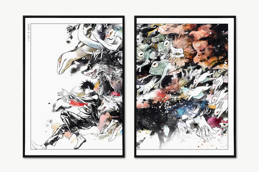 Akutami - Ten Shadows (Split) - Unframed