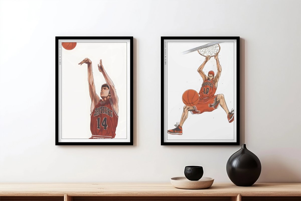 Slam Dunk - Mitsui & Sakuragi - Art Only - Black Frame