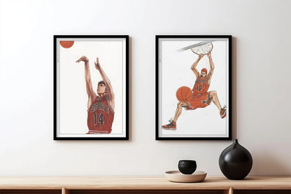 Slam Dunk - Mitsui & Sakuragi - Art Only - Black Frame