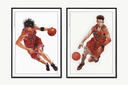 Slam Dunk - Miyagi & Rukawa - Art Only - Unframed