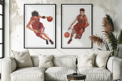 Slam Dunk - Miyagi & Rukawa - Art Only with Decor