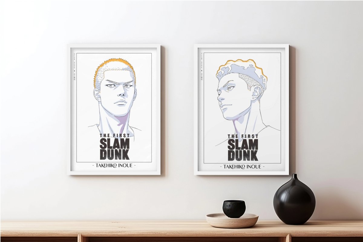 First Slam Dunk - Miyagi & Sakuragi - Artist Name - White Frame