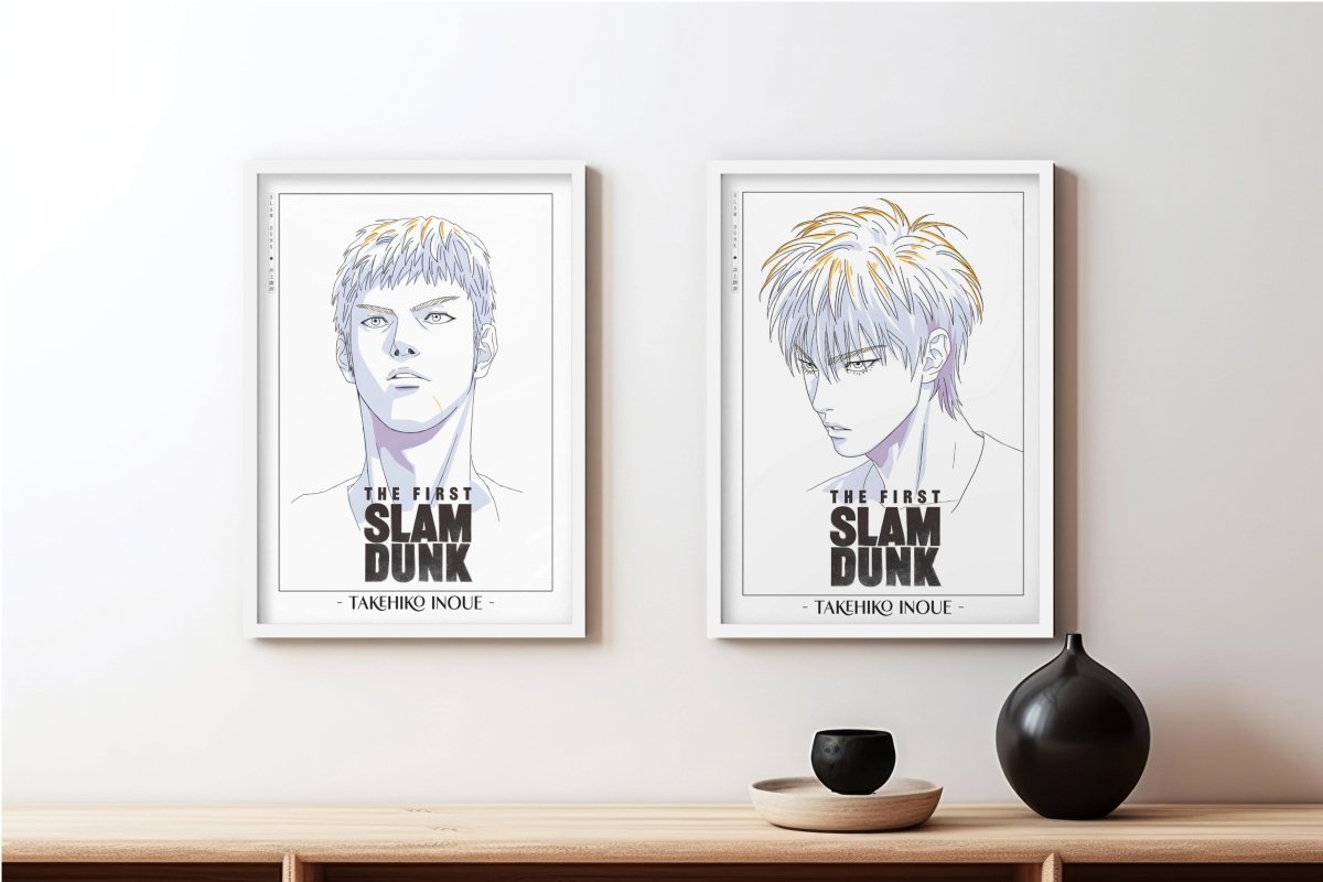 First Slam Dunk - Mitsui & Rukawa - Artist Name - White Frame