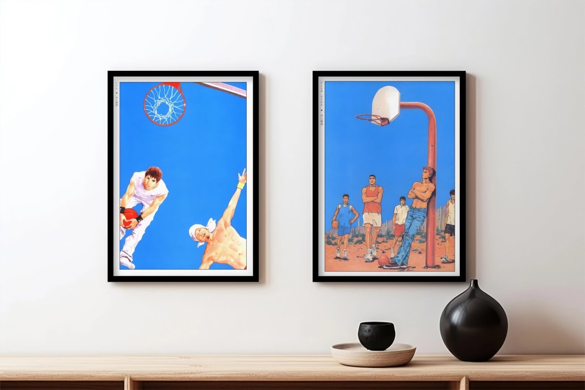 Takehiko Inoue - Blue Hoops - Art Only - Black Frame