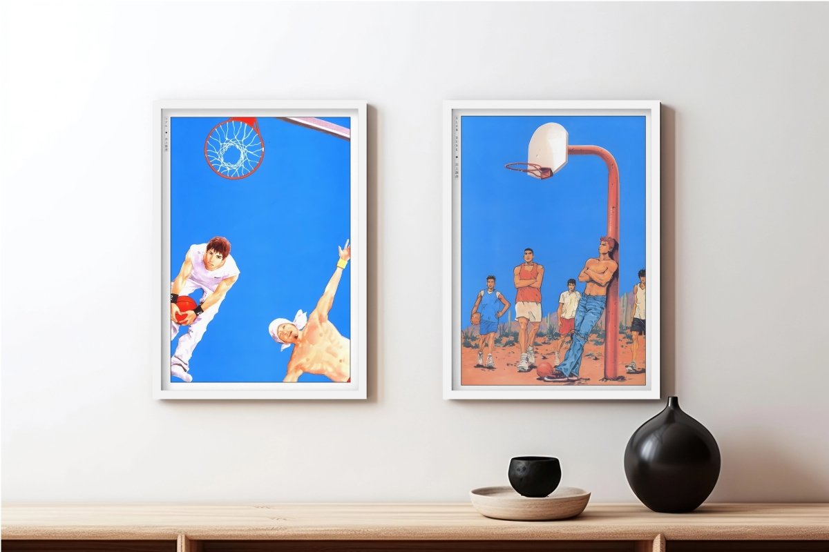 Takehiko Inoue - Blue Hoops - Art Only - White Frame