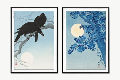 Ohara Koson - Moonlight (Set of 2) - Art Only - Unframed